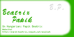 beatrix papik business card